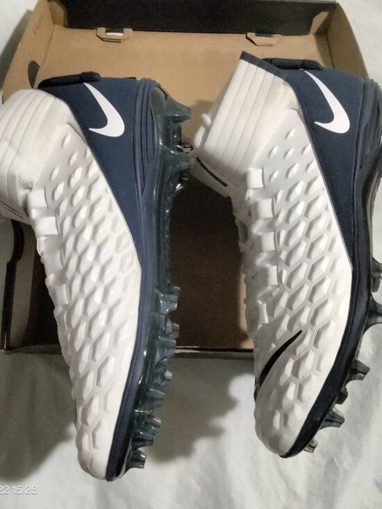 Nike Force Savage Pro 2 White Midnight Navy Football Cleats Men\'s 14.5 BV3969-10